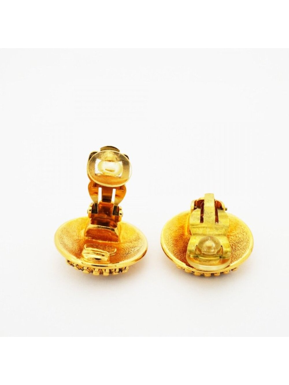 Chanel Earrings Vintage CC Logo Crown Round - Picture 3 of 5